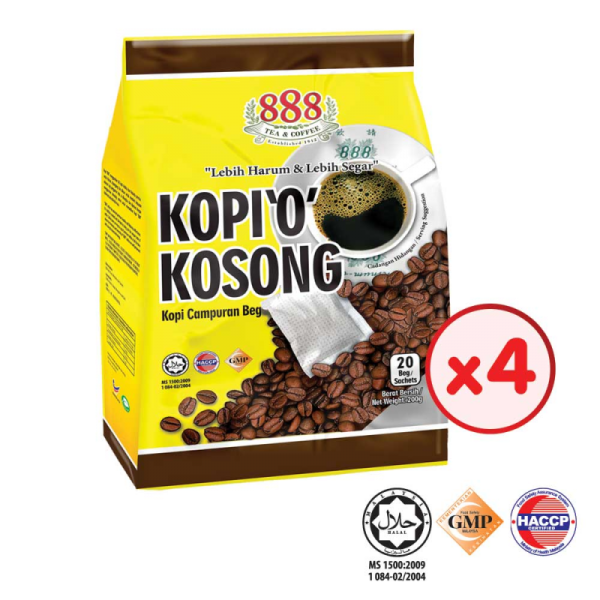 888 Black Coffee / Kopi O Kosong (10g x 20's x 4 packs)
