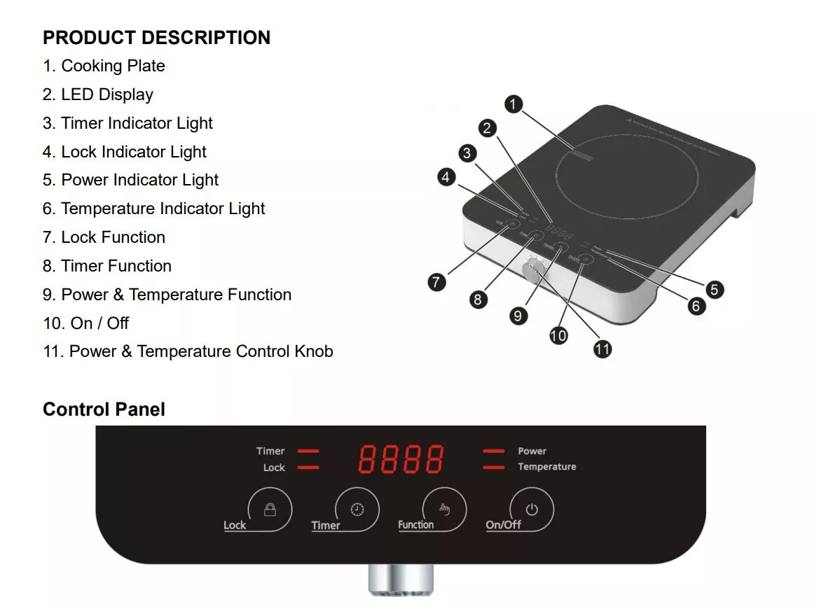 ELBA Induction Cooker EICG1811(BK)